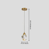 Led Crystal Stone Pendant Light - Simple Single-Light Clear Lamp For Dining Room