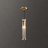 Modern Shaded Crystal Pendant Light - Simplicity Block Design Brass Ceiling Fixture / Cylinder