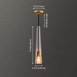 Modern Shaded Crystal Pendant Light - Simplicity Block Design Brass Ceiling Fixture