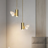 Led Brass Spotlight Pendant Light With Twig And Butterfly Design Simple Style Acrylic Shade