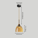 Loft Style Twisted Glass Hanging Lamp - 1 Bulb Dining Room Ceiling Light Fixture