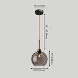 Loft Style Twisted Glass Hanging Lamp - 1 Bulb Dining Room Ceiling Light Fixture
