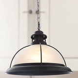 Vintage Glass Bowl Cage Suspension Light For Dining Room White / 12