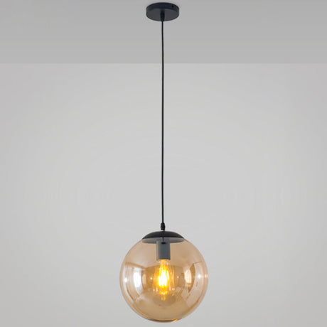 Minimalist 1-Light Pendant Light Bubble Transparent Glass Ball Shade With 39 Hanging Wire Amber / 8