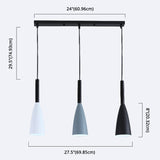 Metal Macaroon Style Goblet Shade Hanging Light - 3 Lights Suspension Lamp For Dining Room Foyer