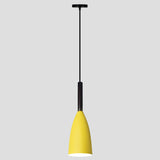 Macaroon Metal Goblet Pendant Lamp For Dining Room - Single Light Downlighting Fixture Yellow