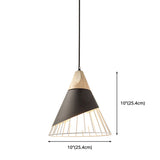 Nordic Solid Wood Macaroon Pendant Lamp With Iron Hollow Shade For Bedroom