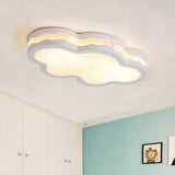 26/22.5 Cloud Flush Mount Led Bedroom Ceiling Lamp In White With Acrylic Shade