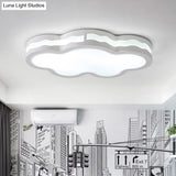 26’/22.5’ Cloud Flush Mount Led Bedroom Ceiling Lamp In White With Acrylic Shade