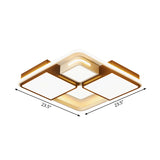 Sleek Square/Rectangle Ceiling Flushmount Led Light Fixture In Black And White Warm/White