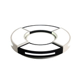 Contemporary Black & White Metal Flush Lamp With Diffuser - 3 Sizes Available
