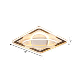 Modern Geometric Flush Ceiling Light Fixture - Integrated Led Metal Black/White Warm/White