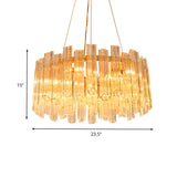 Modern Clear Crystal Chandelier Light With 8 Gold Heads - Elegant Hanging Fixture