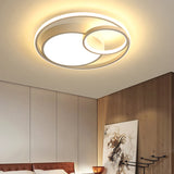 Modern Acrylic Ring Flushmount Led Ceiling Light In Gray/White/Black With Warm/White/3 Color