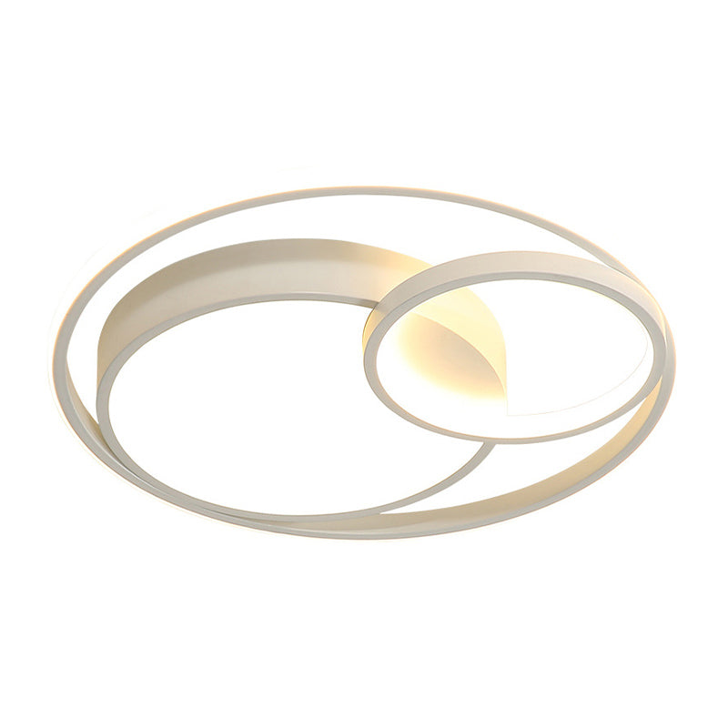 Modern Acrylic Ring Flushmount Led Ceiling Light In Gray/White/Black With Warm/White/3 Color