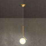 Mid-Century Opal Frosted Glass Globe Pendant Light Elegant 1-Light Hanging Lamp