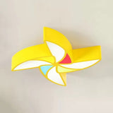 Cartoon Toy Windmill Ceiling Mount Light For Kindergarten Acrylic And Metal Flush Yellow / White