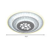 Modern Crystal Ceiling Mount Led Light Fixture For Bedroom - White Loving Heart/Square/Rose Design