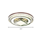 Simple Crystal Flush Mount Lamp: Led Ceiling Fixture In White