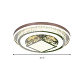 Simple Crystal Flush Mount Lamp: Led Ceiling Fixture In White