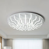 Curved Acrylic Flush Mount Led Ceiling Lamp In White: Simple Modern Design (27/31.5 W Warm/White