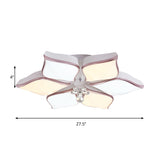 Modern 24.5/25.5 Flush Mount Led Light With Clear Crystal Accent In Warm/White Petal Design
