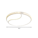 Premium 16.5/20.5/24.5 White Led Ceiling Mount Round Flush Light Fixture In Warm/White Sleek Acrylic