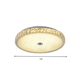 Modern Crystal Led Flush Mount Lamp - 14/23.5/31.5 Round Bedroom Ceiling Light With Chrome Finish
