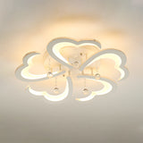 Heart-Shaped Acrylic Flush Mount Light Fixture With 5/15 Lights In Warm/White/3 Color For Living