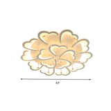 Heart-Shaped Acrylic Flush Mount Light Fixture With 5/15 Lights In Warm/White/3 Color For Living