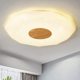 Modern Geometric Acrylic Flush Mount Led Light - 14.5’/18.5’/22.5’ W Warm/White/3 Color