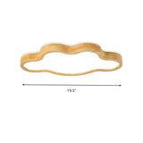 Contemporary Cloud Flush Mount Wood Ceiling Light - Led 19.5/25 W Beige Warm/White/3 Color Options