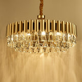 4-Tier Round Crystal Chandelier Lamp - Modernist Golden Pendant Lighting Fixture 8 / Gold