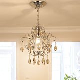 Modern Geometric Crystal Pendant Light - 1 Head Ceiling Chandelier 16 Adjustable Chain Chrome Finish