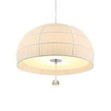 Modern Minimalist Domed Hanging Light With 5 Acrylic Diffuser Lights - Bedroom Chandelier In White