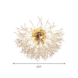 Contemporary Crystal Flush Mount Lamp - Silver/Gold Warm Light 6/8 Lights Bedroom Ceiling Fixture