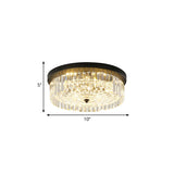 Modern Black Round Crystal Ceiling Lamp Choose From 10/14/18 Widths