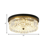 Modern Black Round Crystal Ceiling Lamp Choose From 10/14/18 Widths