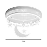 Modern Acrylic Round Flush Mount Lamp - Led Ceiling Light Fixture With Star Deco Warm/White