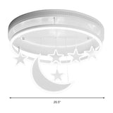 Modern Acrylic Round Flush Mount Lamp - Led Ceiling Light Fixture With Star Deco Warm/White