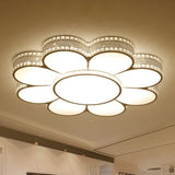 White Led Petal Ceiling Flush Mount Lamp - 19.5’/23.5’/31.5’ Modern Acrylic Warm 3 Color