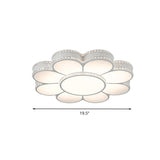 White Led Petal Ceiling Flush Mount Lamp - 19.5/23.5/31.5 Modern Acrylic Warm 3 Color Light