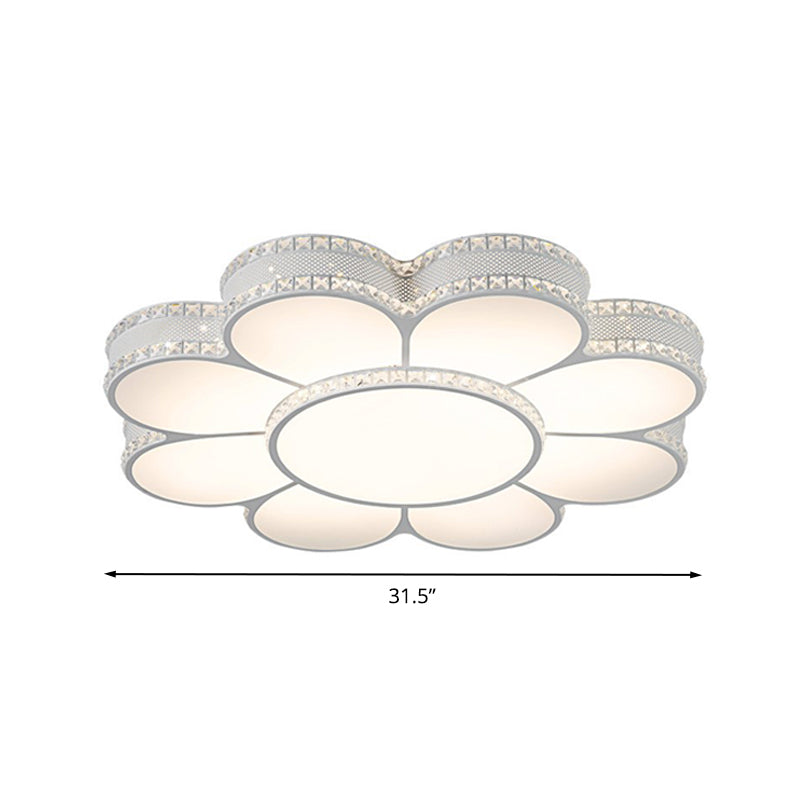 White Led Petal Ceiling Flush Mount Lamp - 19.5/23.5/31.5 Modern Acrylic Warm 3 Color Light