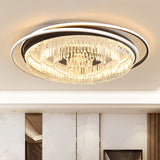 Simple Crystal Led Circular Living Room Flush Light -18/23.5/31.5 W White Light/Remote Control