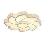 Modern Crystal Ceiling Lamp - Smart Led Flush Mount Light 18/24 Wide Warm/White