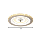 Modern White Led Flush Mount Ceiling Light For Bedrooms - 10/19.5 Wide Acrylic Fixture