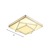 Contemporary Geometric Crystal Ceiling Light With Remote Control Dimming - Led Flush Mount Multiple