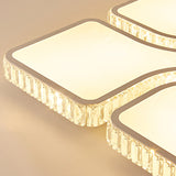 Contemporary Geometric Crystal Block Ceiling Light - Led Flush Mount 16/16.5/35.5 W White/3 Color