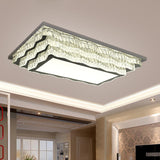 Modern Crystal Led Flushmount Ceiling Light In Cognac For Living Room