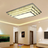 Modern Crystal Led Flushmount Ceiling Light In Cognac For Living Room